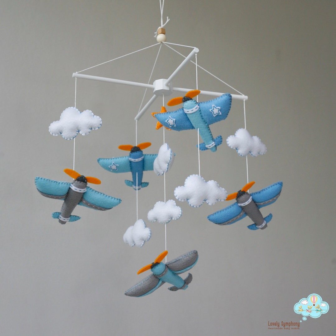 Aviator Baby Mobile, Airplanes Baby Mobile up in the Sky Baby