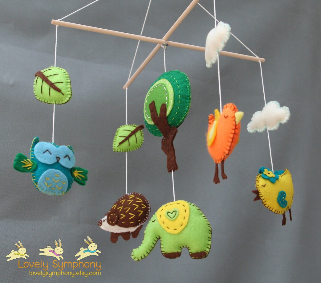 Forest baby mobile Animals baby mobiles Spring hanging Etsy