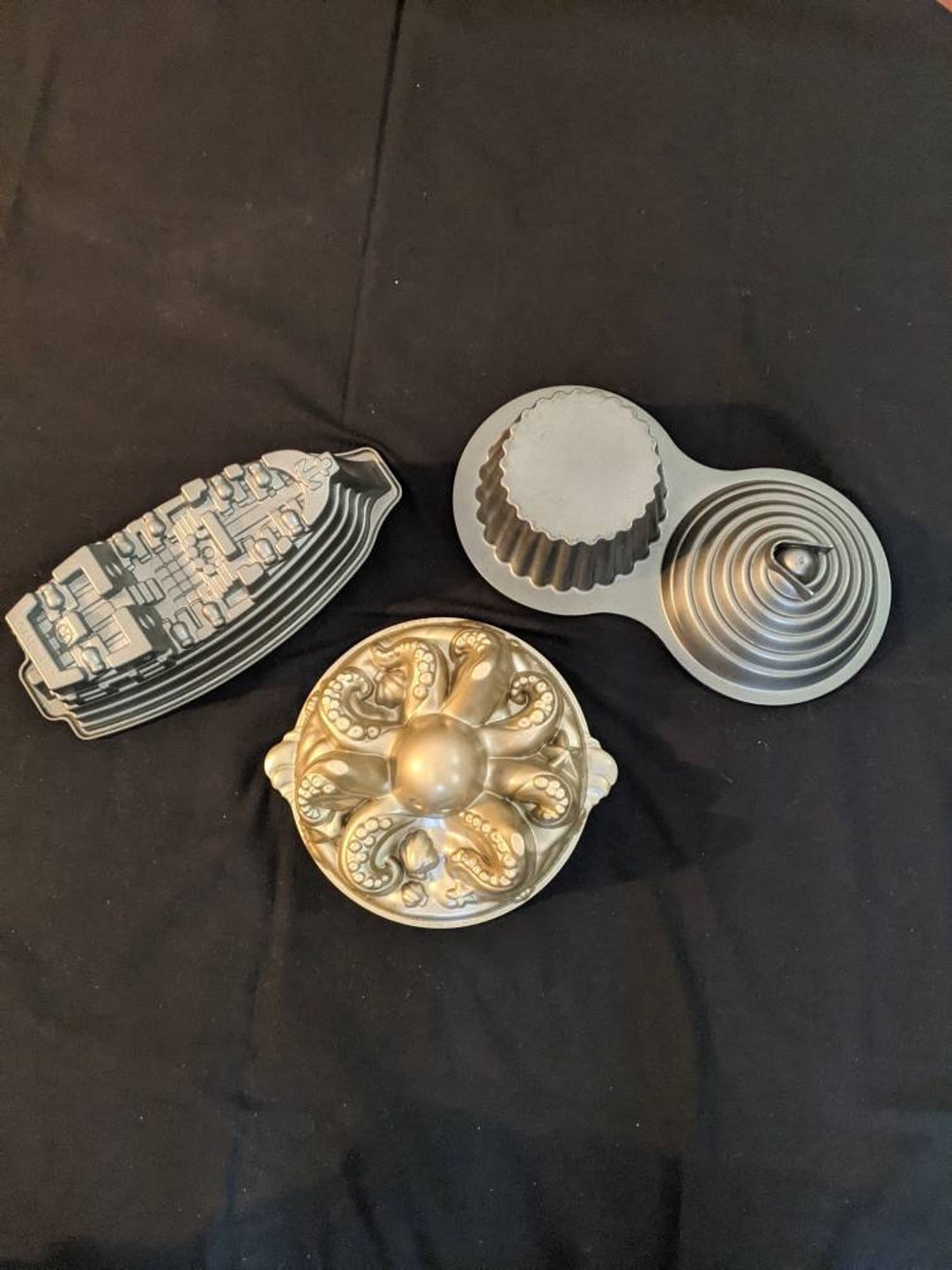 3 Preowned Heavy Duty NORDIC WARE & WILTON Birthday/party Cake Pan