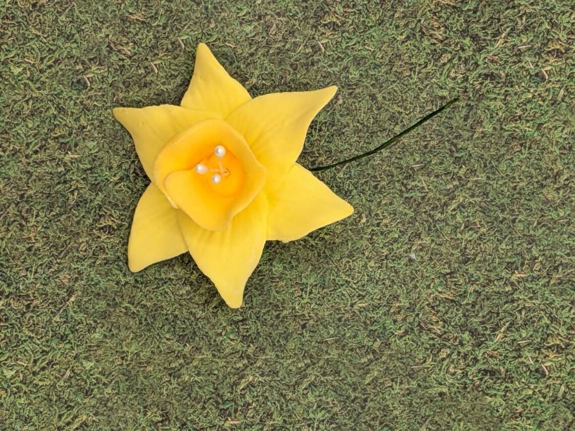 GUM PASTE 4 DAFFODIL Flowers Cake Cupcakes Cake Etsy