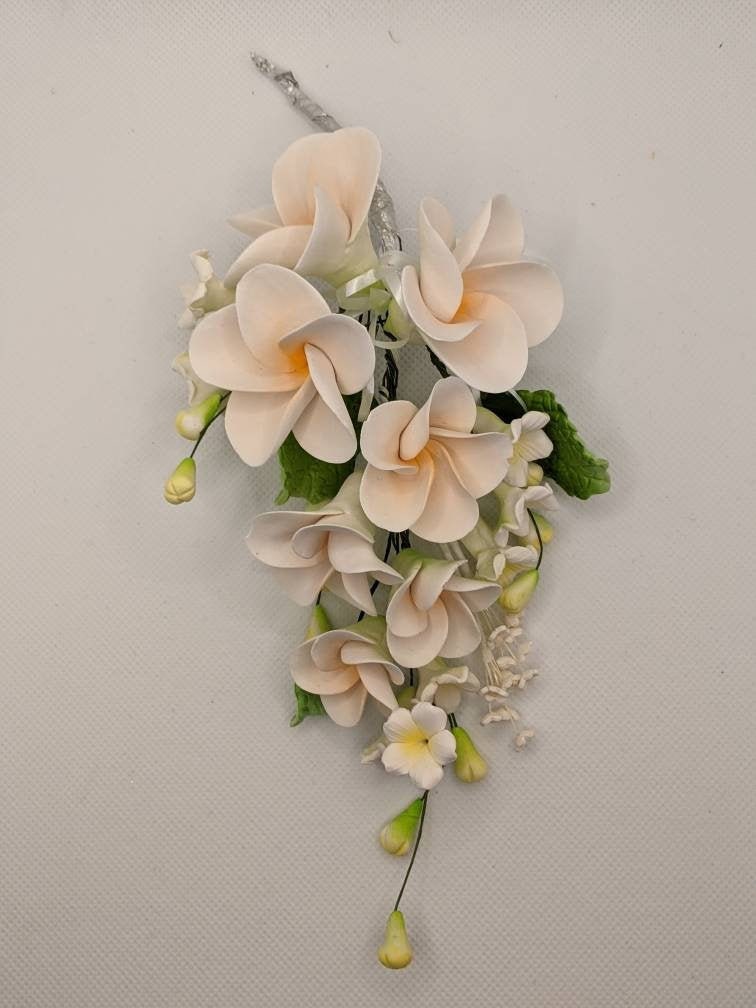 GUM PASTE FLOWER Spray Cake Decoration Cake Peach Etsy