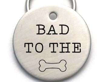 pigs Hand-stamped Metal Pet Tag for dogs The Bad Ass Tag ferrets cats horses