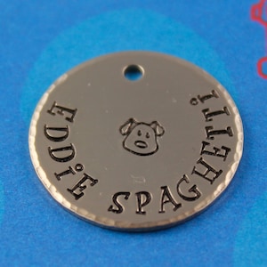 Unique Dog Tag - Hand stamped Custom Pet ID Tag - Cute Personalized Tag