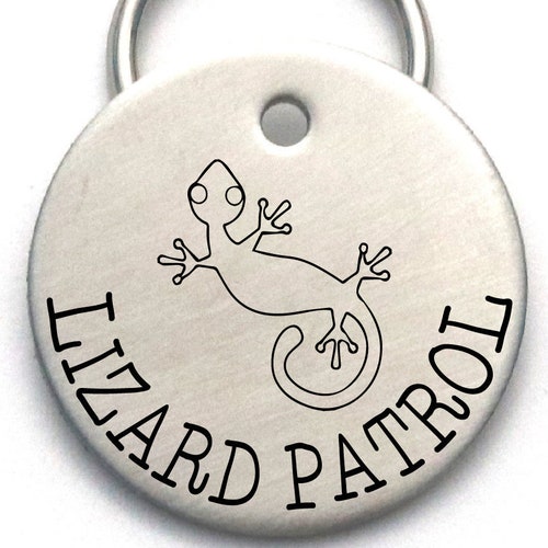 Cute Dog Name Tag Aluminum Pet Tag Personalized Lizard Etsy