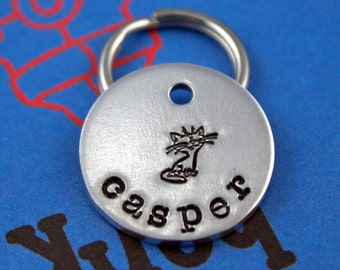 SMALL Cat Tag - Customized Small Pet Tag - Sturdy Personalized Cat ID