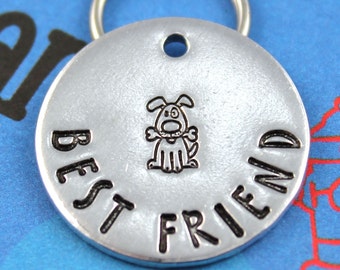 Customized Metal Dog Tag - Pet Identification Tag - Hand Stamped - Custom Dog Name Tag - Best Friend
