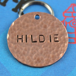 Hammered Texture Tag Personalized Pet ID Tag image 1