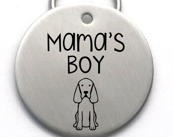 Engraved Dog Tag, Size Large Stainless Steel, Mama's Boy or Girl or Daddy's