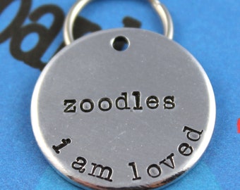 Custom Pet ID Tag - Handstamped Aluminum Dog Tag - I Am Loved