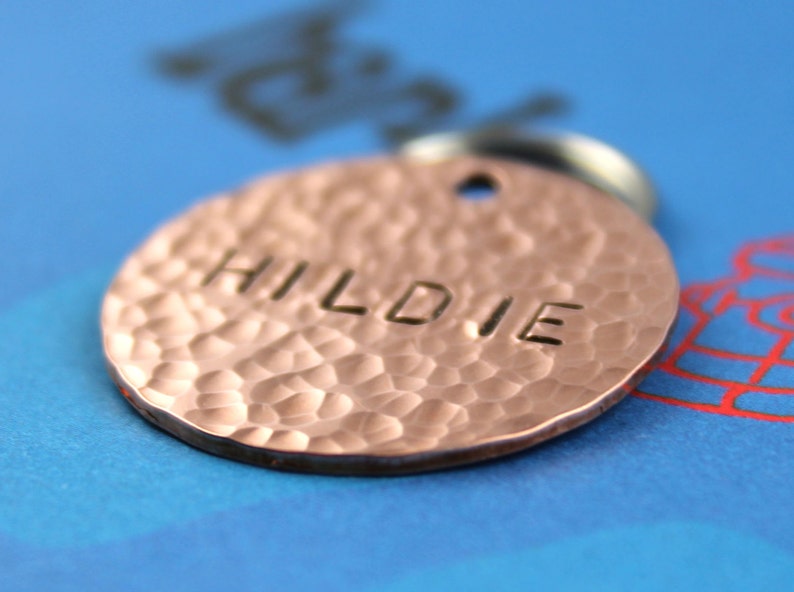Hammered Texture Tag Personalized Pet ID Tag image 2