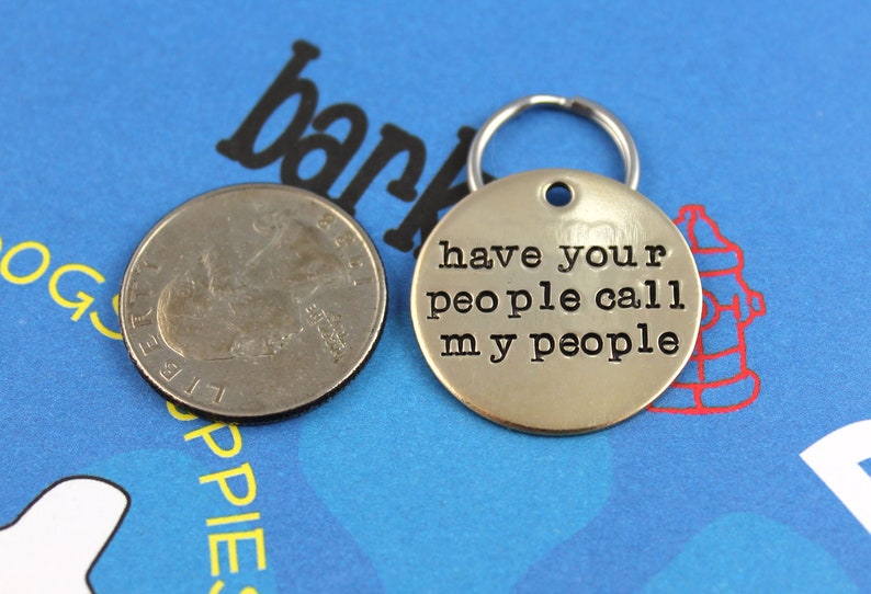 Custom Dog Tag Unique Pet ID Tag Handstamped Nu Gold Dog Etsy