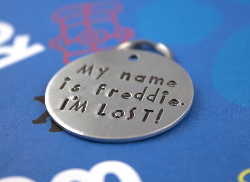 LARGE Customized Dog Tag Unique Pet Tag Handstamped Etsy