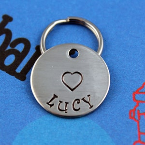 SMALL Dog or Cat Tag - Nickel Silver Customized Pet Tag - Small Dog Name Tag - Other Metals Available