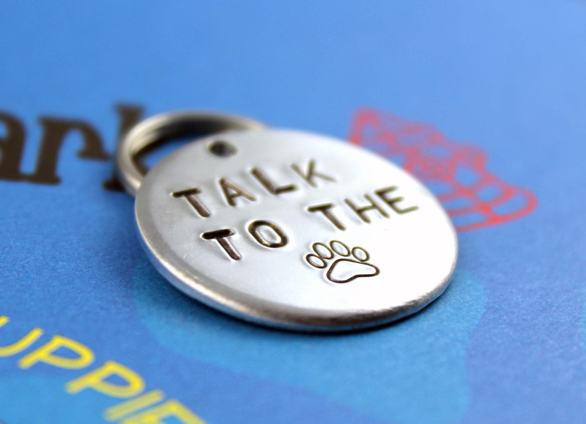 Unique Pet Tag Handstamped Aluminum Dog Tag Customized Dog Etsy