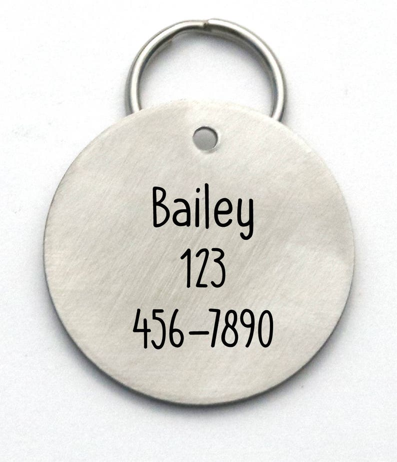LARGE Metal Dog Tag Customized Pet Name Tag Call My Mom Etsy Australia