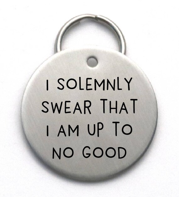LARGE Funny Pet Tag Custom Engraved Dog Tag I Solemnly Etsy