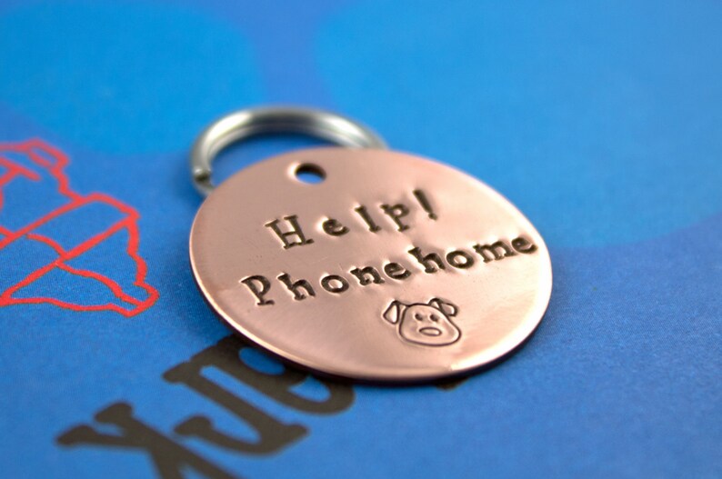 Dog Name Tag Handstamped Pet Tag Customized Phone Home Etsy