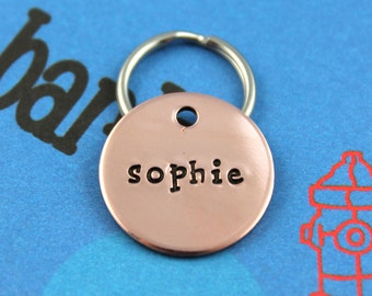 SMALL Dog or Cat Tag - Customized Metal Pet Tag - Hand-Stamped - Personalized Dog or Cat ID Tag