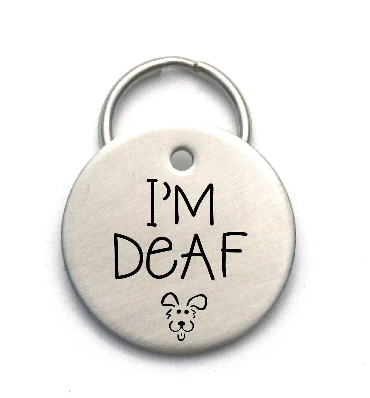 Customized Metal Dog ID Tag I'm Deaf Pet's Name Etsy