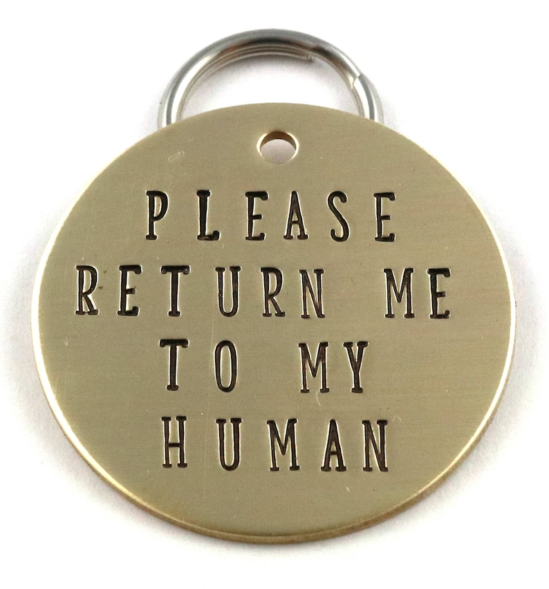 LARGE Size Funny Dog Tag Personalized Handstamped Pet Tag Etsy