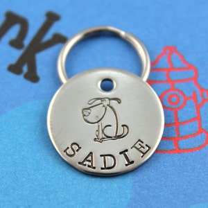 SMALL Cute Dog Tag - Customized Pet Tag - Small Dog Custom Name Tag - Phone Number on Back