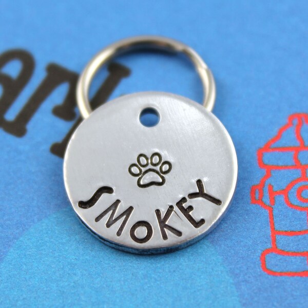 SMALL Pet Tag - Customized Dog Tag - Hand-Stamped Personalized Dog or Cat ID Tag