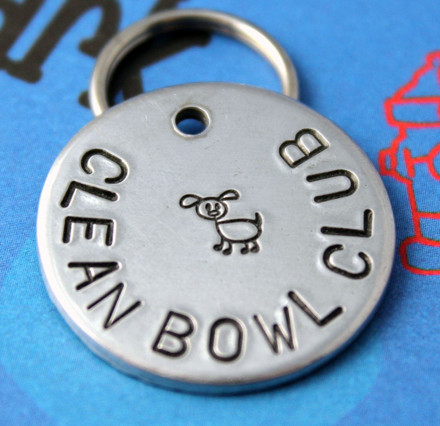 Dog Name Tag Handstamped Aluminum Pet ID Tag Personalized Etsy