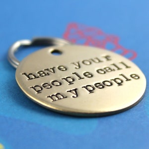 Custom Dog Tag Unique Pet ID Tag Handstamped Nu Gold Dog Tag Have Your People Call My People image 2