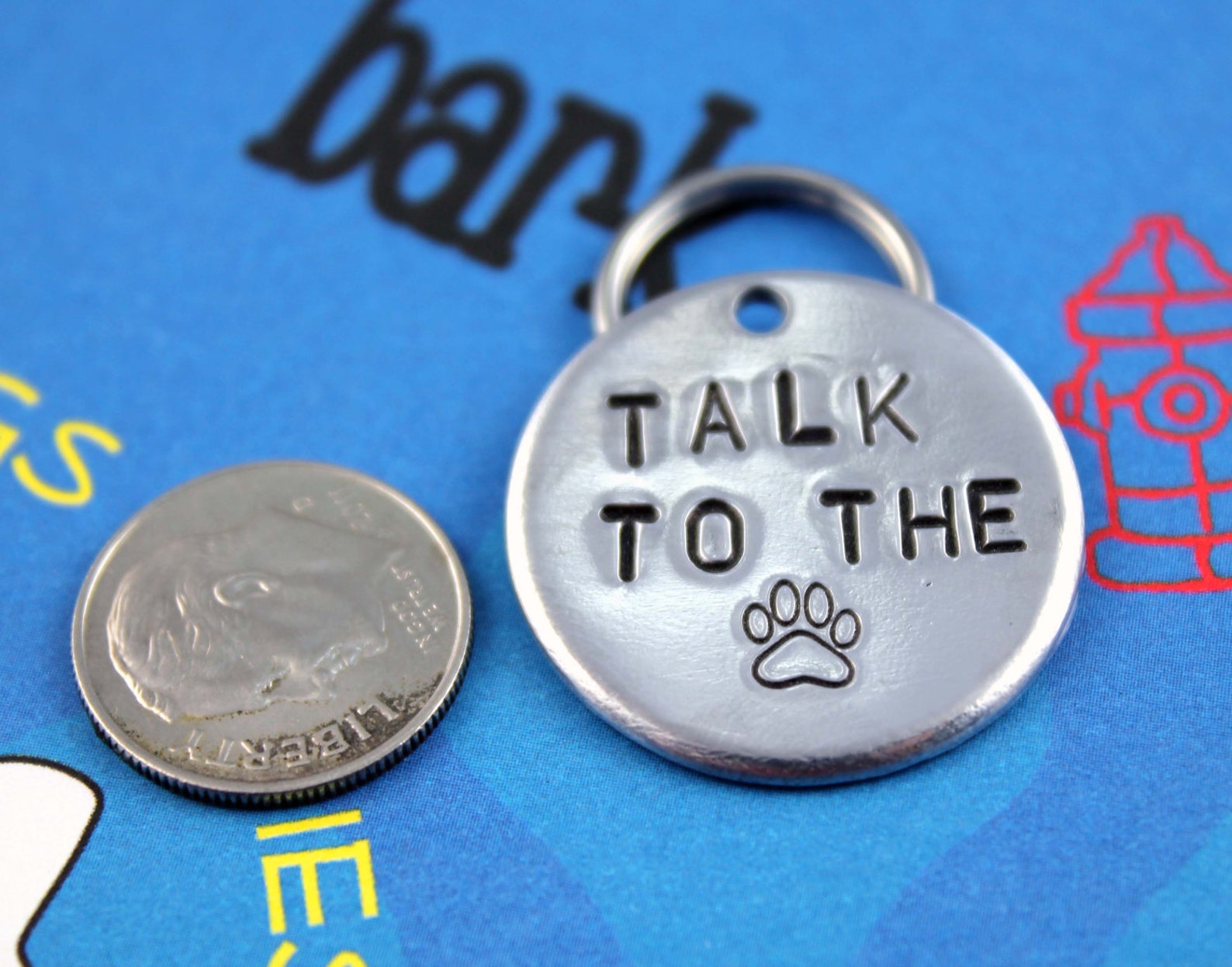Unique Pet Tag Handstamped Aluminum Dog Tag Customized Dog Etsy
