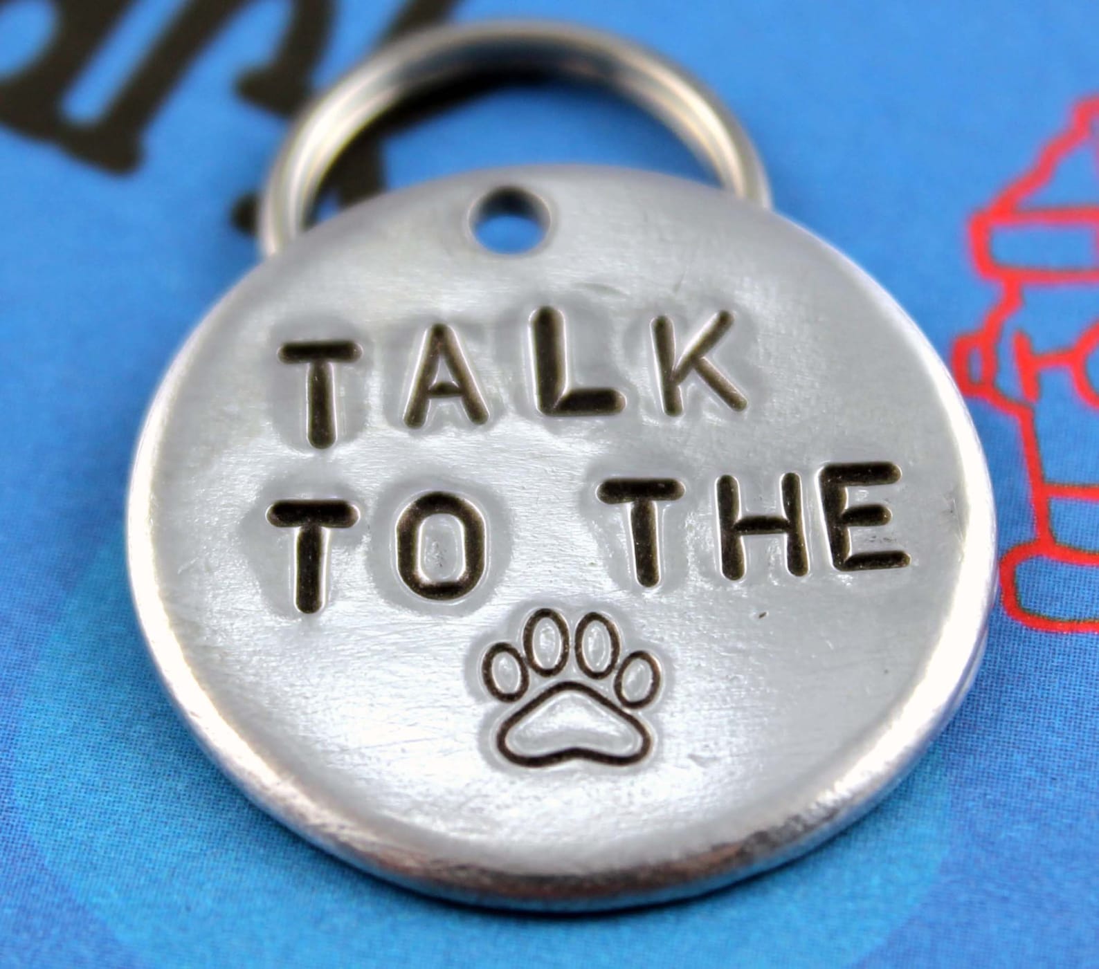 Unique Pet Tag Handstamped Aluminum Dog Tag Customized Dog Etsy