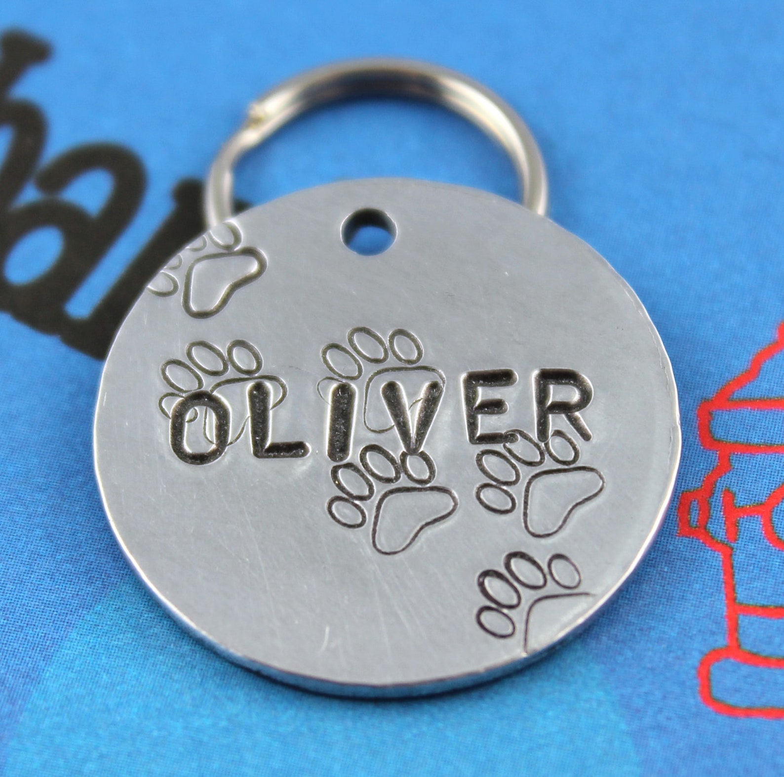 Dog Tags For Small Dogs
 Aluminum Dog Tag Fun Metal Pet ID Tag With Paw Prints Hand Etsy