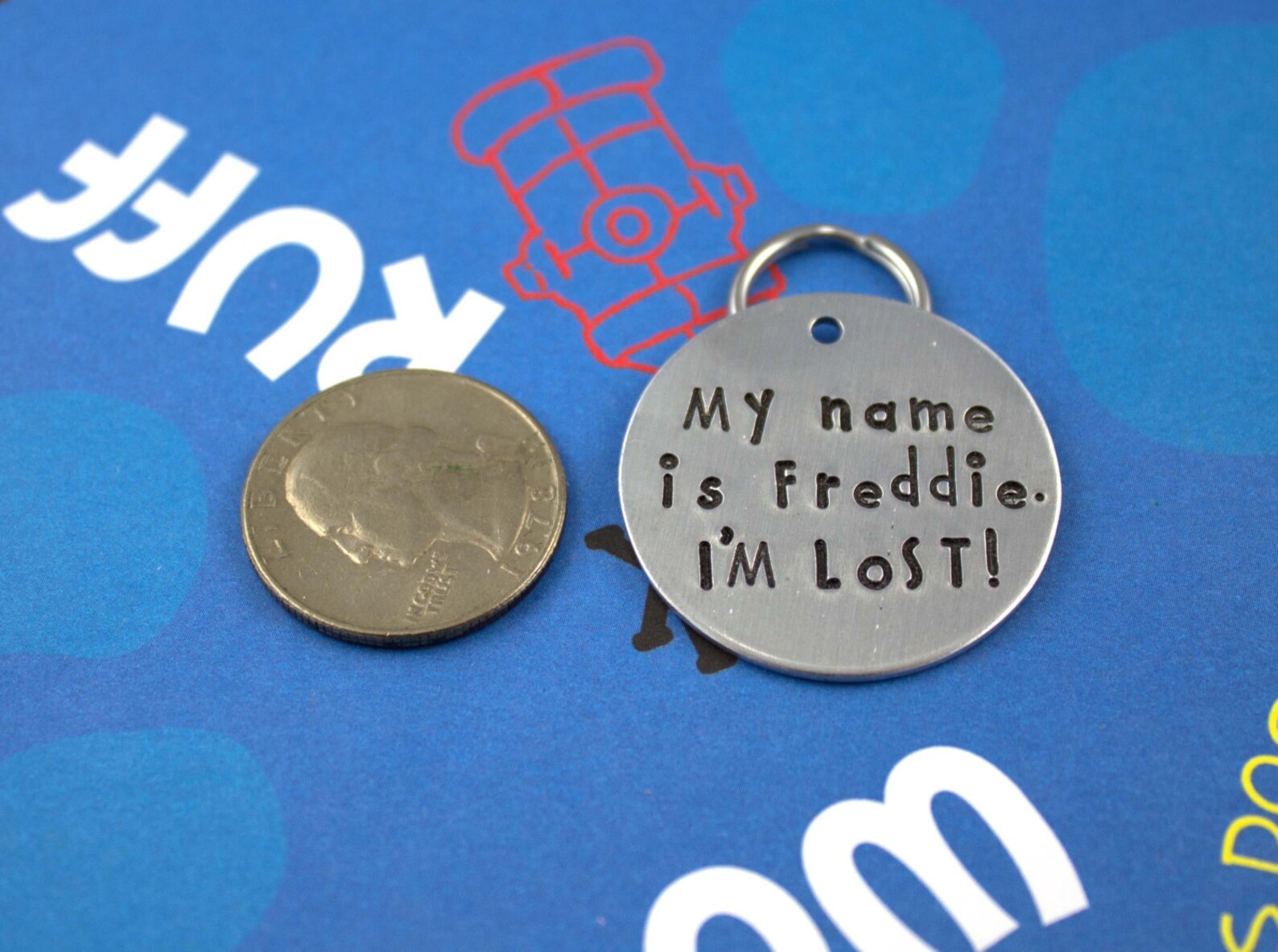 LARGE Customized Dog Tag Unique Pet Tag Handstamped Etsy