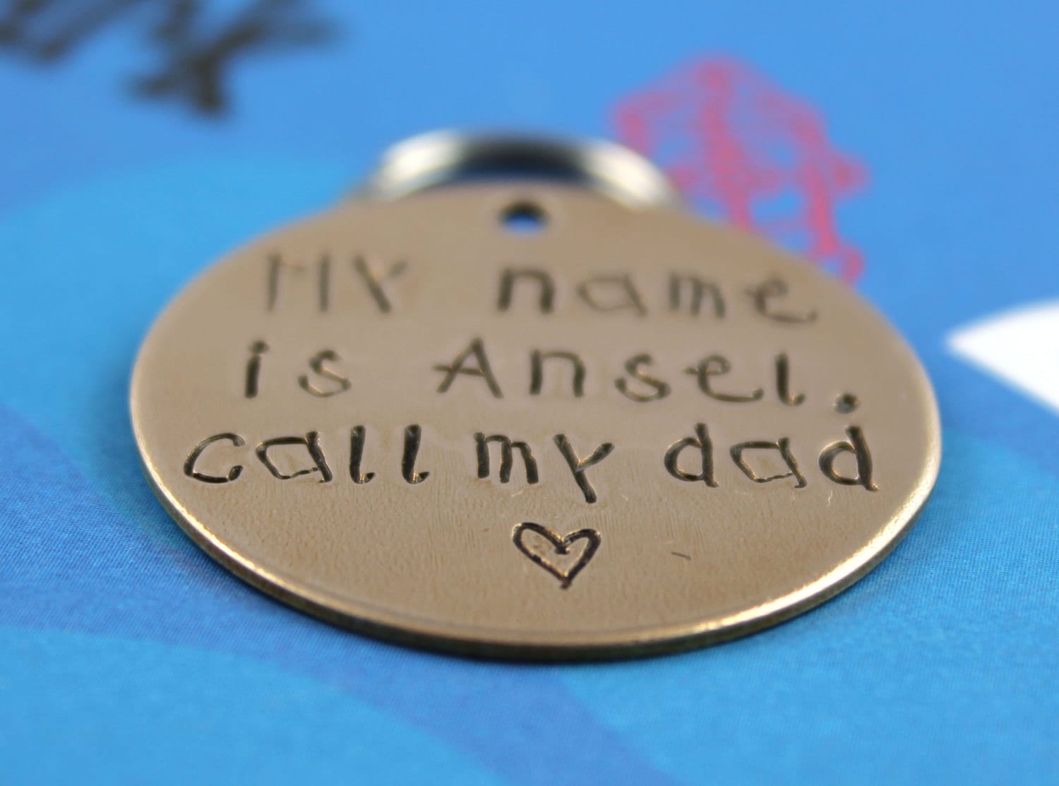 LARGE Dog Tag Personalized Handstamped Pet Tag Custom Etsy