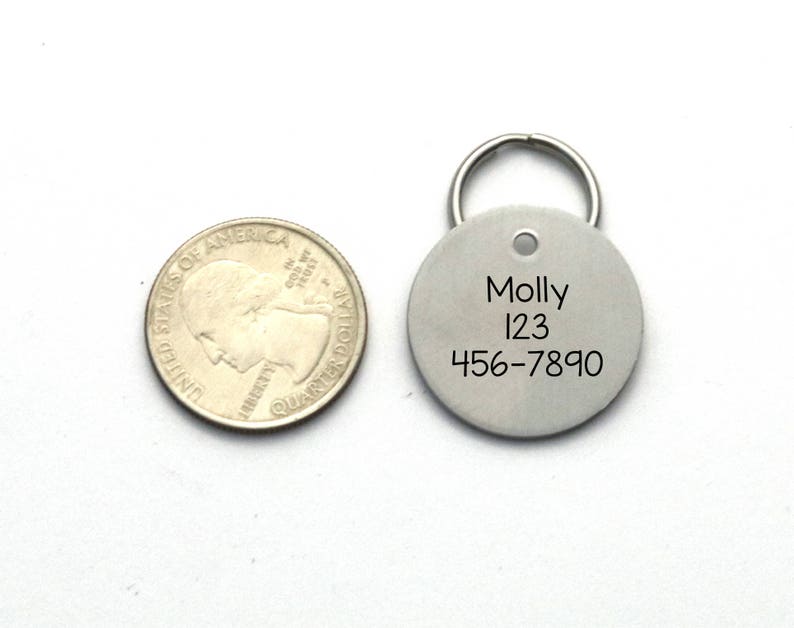 Engraved Dog Name Tag Customized Pet ID Tag Call My Mom Before She Freaks Out Name and Number on Back image 4
