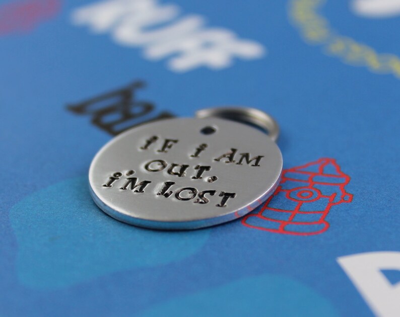 Handstamped Aluminum Pet ID Tag Personalized Unique Dog Name Etsy
