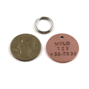 Custom Dog Tag Unique Pet ID Tag Handstamped Copper Dog Tag Have Your People Call My People Other Metals Available image 3