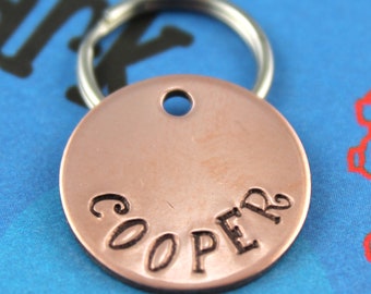 SMALL Dog or Cat Tag - Copper Personalized Pet Tag - Perfect Size For a Small Pet - Customized