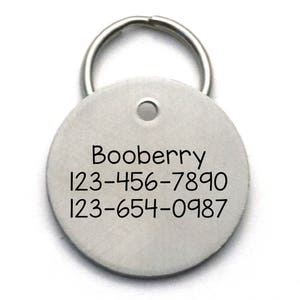 Engraved Dog Name Tag Customized Pet ID Tag Call My Mom Before She Freaks Out Name and Number on Back image 3