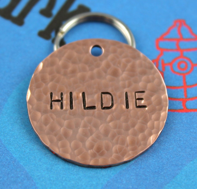 Hammered Texture Tag Personalized Pet ID Tag image 1