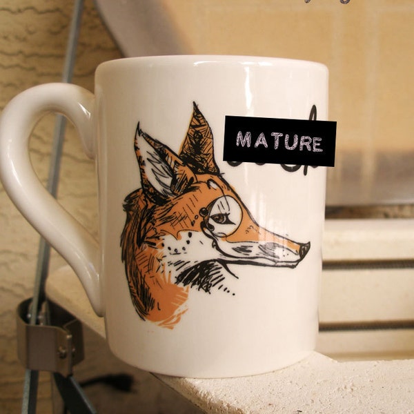 Lefty Dirty Dishes Mugs-- Fox mug--mature