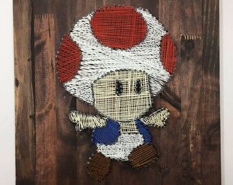 Toad Mario Geekery Minimalist String Art