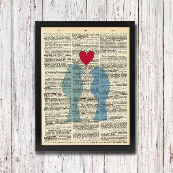 Love Birds Dictionary Art