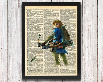 Legend of Zelda Link Breath of the Wild Bow and Arrow Dictionary Art