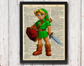 Legend of Zelda Ocarina of Time Child Link Dictionary Art