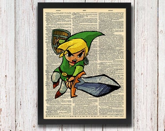 Legend of Zelda Wind Waker Link Dictionary Art