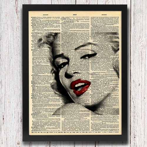 Marilyn Monroe Dictionary Art | Etsy