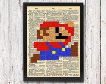 Super Mario Bros 8-Bit Dictionary Art