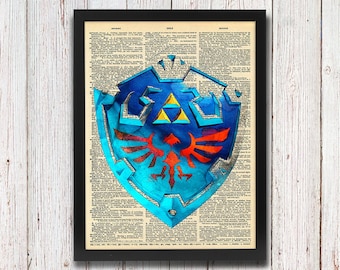 Legend of Zelda Link Hylian Shield Dictionary Art