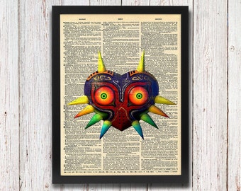 Legend of Zelda Majora's Mask Skull Kid Mask Dictionary Art