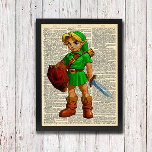 Legend of Zelda Ocarina of Time Child Link Dictionary Art